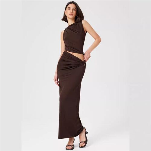 2024 Solid Color Slim Comfort Fashion Womens Skirt Set Wome