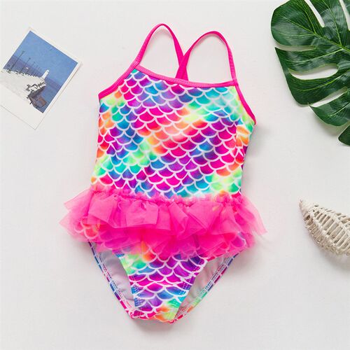 1~7Year Toddler Baby Girls Swimsuit Lace Girls Swimming dres