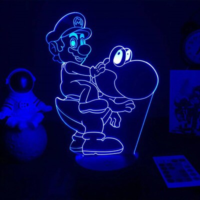 Yoshi 3D Illusion LED Night Light 16 Colors Gradual Changing