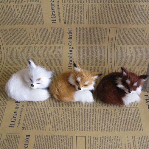 Simulation Rabbit Cat Fox Ornament Furs Squatting Model Hom