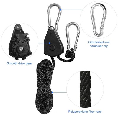 4pcs Adjustable 8inch Lanyard Hanging for Tent Fan Grow Plan