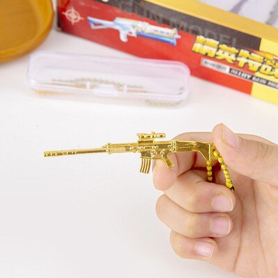 Simulation Alloy Gun Model Boys Toys Game Keychain PendantSi