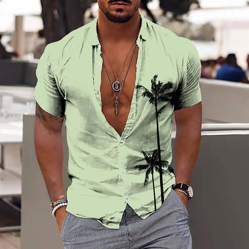 New Coconut ree Shirts For Men 3d Printed Mens Hawaiian Shi