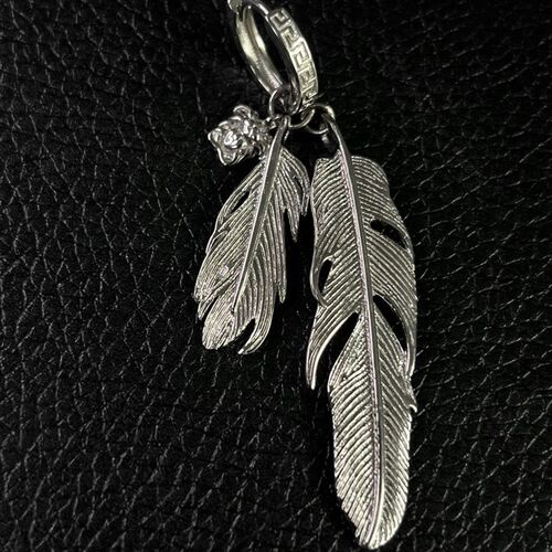 Double feather pendant electric white ear buckle female net