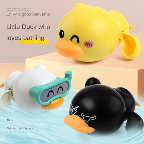 Cute Baby Clockwork Little Yellow Duck Baby Bath Toys Childr