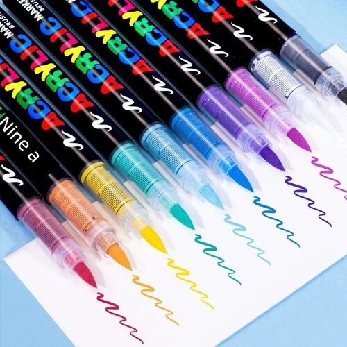 72 Colors Acrylic Markers Brush Pens for Fabric Rock Paintin
