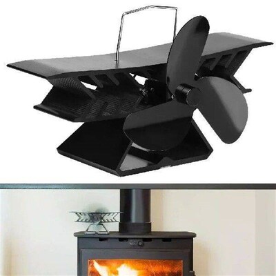 Air Circulation Fan Compact Fireplace Fan Anodized Aluminum