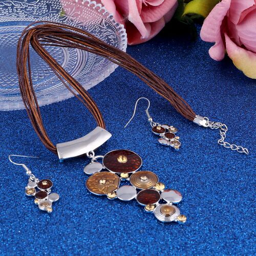 Bohemian Enamel Necklac Sets For Women Silver Plated Geometr