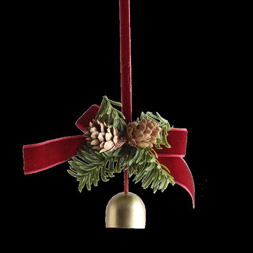 Christmas decorations Bell Bow Pine needle pine cone pendant