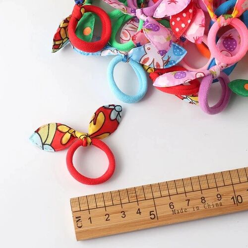 20Pcs Cute Small Rabbit Ear Hair Bands Girl Rubber Band Elas