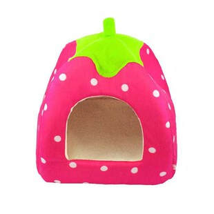 Winter Strawberry Dogs Rabbit 2in1 Cats Bed Pet Warm for