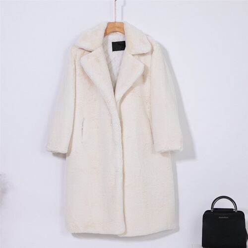2021 New Women Winter Warm Faux Fur Coat Thick Women Long Co