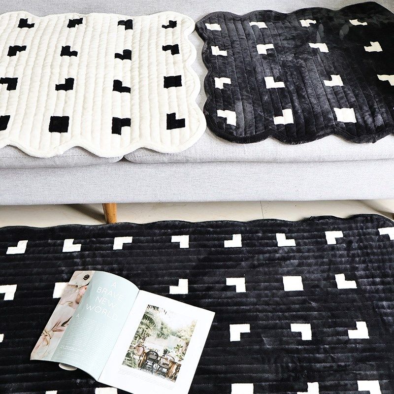 单人位沙发椅子坐垫黑白0*0异形分体 一片式毛绒办公学习屁垫子