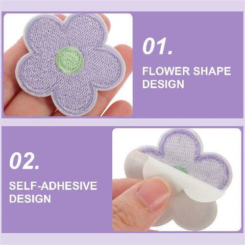 12 Pcs Flower Embroidery Patch Iron Fabric Embroidered