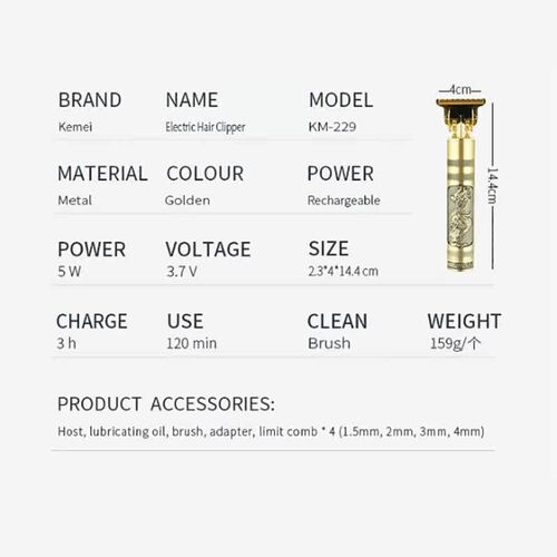 professional metal housing hair trimmer for men electric hai