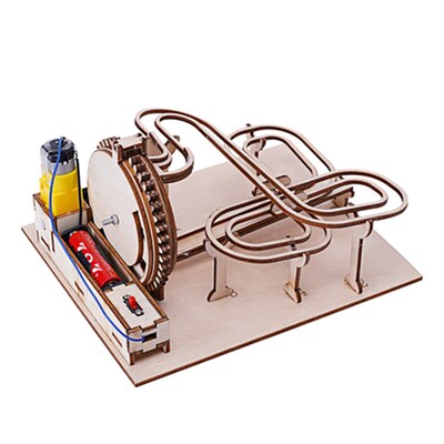 3D Wooden Marble Run DIY Assemble Mechanical Gear Engineerin