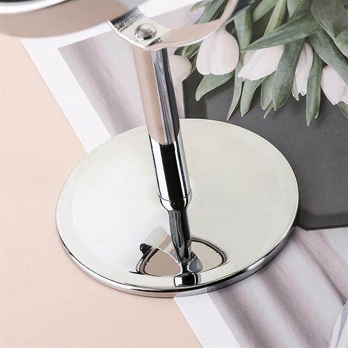 Desktop Double-Sided Makeup Mirror, Stainless Steel Magnifyi