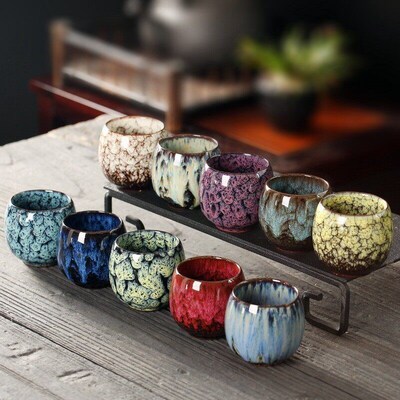 1pcs Kiln Change China Ceramic Cup Porcelain Kung Fu Tea Cup