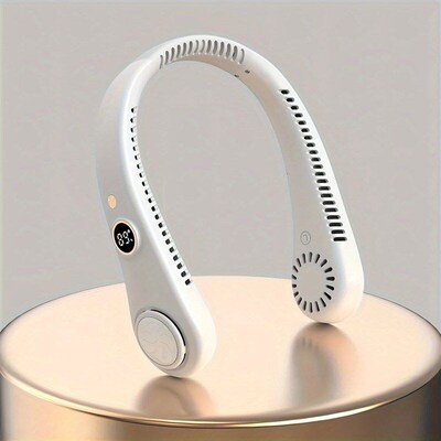 Portable Rechargeable Bladeless Neck Fan - 360 Cooling Wea