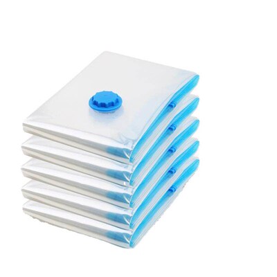 2/5/10Pcs Vacuum Bag Storage w Valve Home Organizer Bag Fold