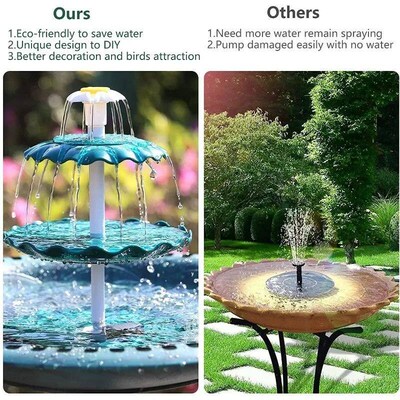 Three Layer Flowing Solar Fountain with 3.5W Solar Water Pum