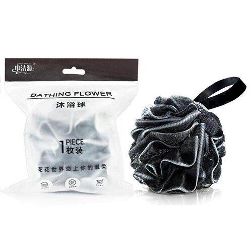 Bamboo Charcoal Bath Ball Black Shower Loofah Sponge Mesh wi