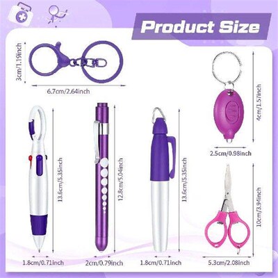 6-in-1 Nurse Ballpoint Pen Set Flashlight Foldable Scissors