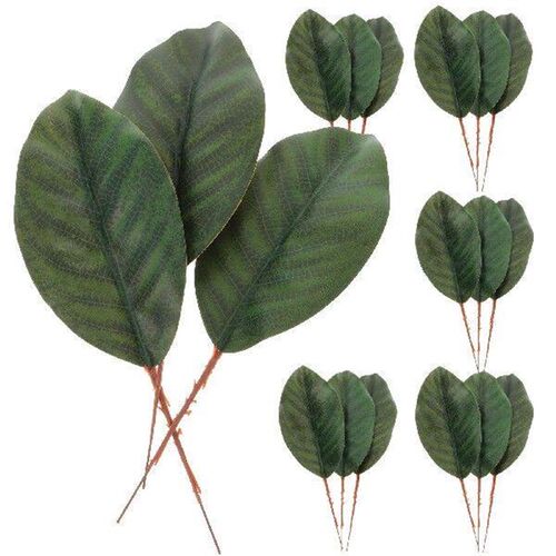 30 Pcs Artificial Magnolia Leaves Flowers Like Living Plant