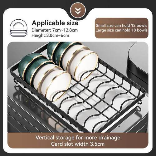 Kitchen Storage Rack for Dishes and Plates, Drying Rack, Mul