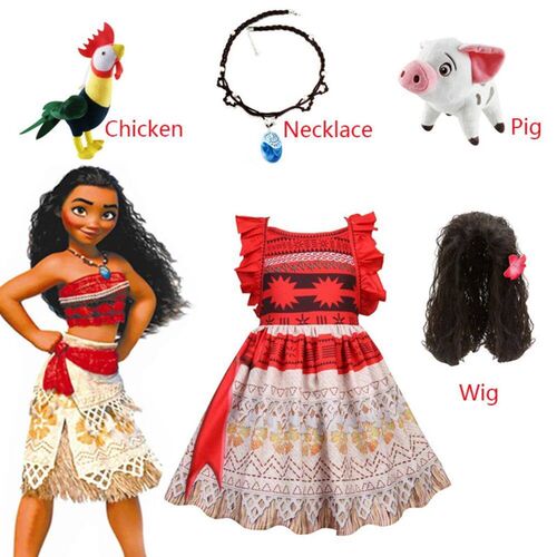 Kids Girls Clothes Cosplay Princess Dress Moana Children