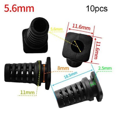 10PC Cable Gland Connector Kit Rubber Strain Relief Cord