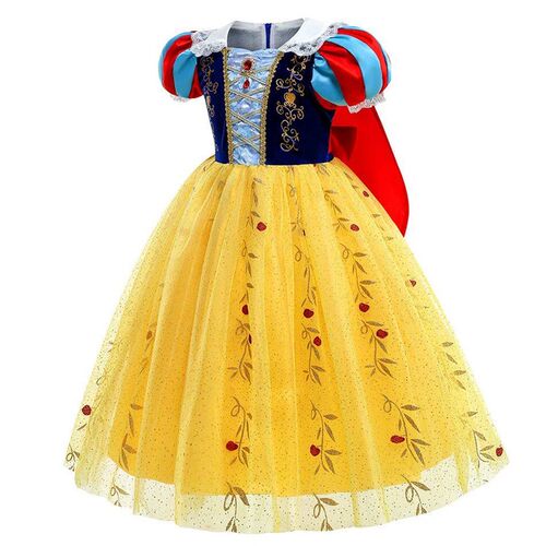 Luxury Snow White Dress Girl Princess Costume With Cloak Kid