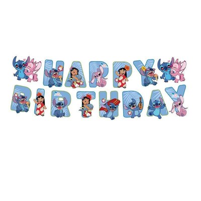 Pink Blue Lilo and Stitch Hawaiian Aloha Tableware Birthday