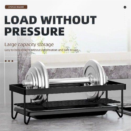 2pcs Kitchen Sink Drain Rack Organizer Carbon Steel Soap