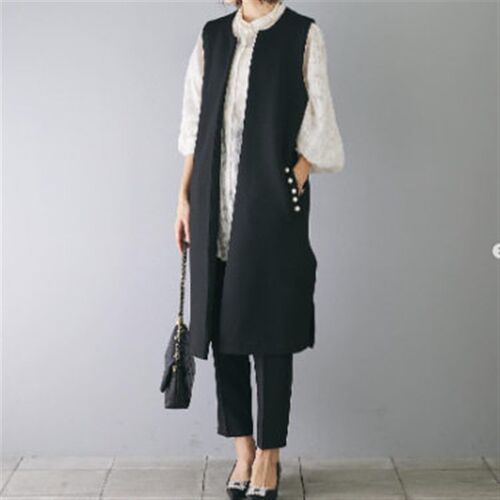 2025 Japanese Womens High-end Pearl Vest Fashion Vest Long