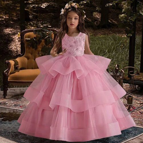 2023 Flower Girl Wedding Party Bride Flower Embroidery Dress
