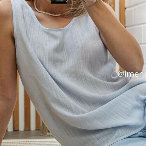 Summer Womens ops Cotton and Linen Shirt Sleeveless Female