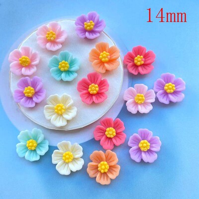 30Pcs Kawaii Cute Mixed Flowers Flat back Resin Cabochons Sc