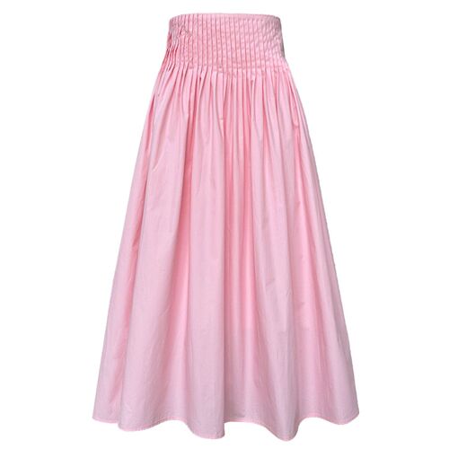 Luxi Pink High Waist Elegant Design Pleated Large Swing A- L