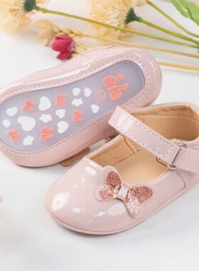 KIDSUN Baby Shoes Newborn Girl Princess PU Toddler Shoes Bow