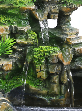 创意礼品小假山流水桌面摆件装饰加湿器办公室工艺品