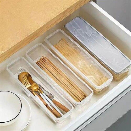 Portable Noodle Spaghetti Container Square Transparent