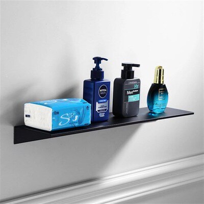 Nordic white bathroom shelf wall mount space aluminium black