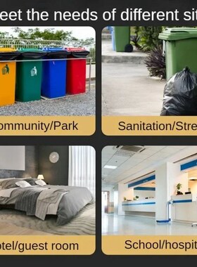 50PCS/1Roll Large Garbage Bags 50L/100L Black Hotel Property