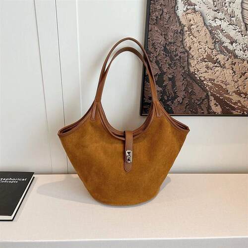 Retro Suede Satchel Pure Fahion Top Handle Bag Deigner Bucke