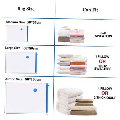 Durable Vacuum Storage Bags For Clothes Pillows Bedding Blan