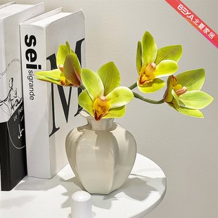 蕙兰仿真花假花摆设客厅餐桌洗手台卧室玄关电视柜装饰花艺摆件