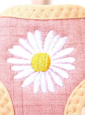 Dog Harness And Leash With Treat Bag Embroidery Breathable M