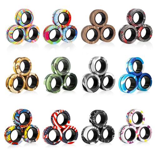 New Random Fidget Spinner Magnetic Ring Toys Set Finger Hot
