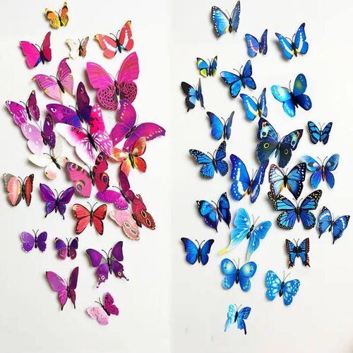 12Pcs 3D Magnet Butterflies Wall ers Butterfly Outdoor Bedro